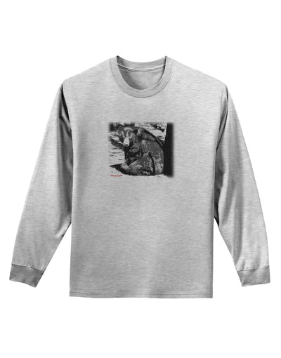 Creepy Black Bear Adult Long Sleeve Shirt-Long Sleeve Shirt-TooLoud-AshGray-Small-Davson Sales