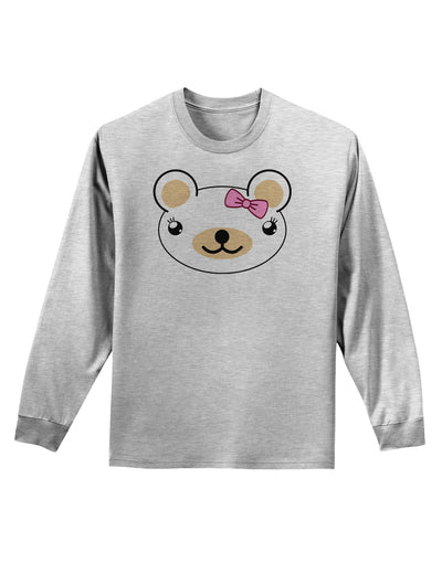 Kyu-T Head - Day Beartholomea Girl Teddy Bear Adult Long Sleeve Shirt-Long Sleeve Shirt-TooLoud-AshGray-Small-Davson Sales