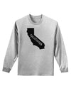 California - United States Shape Adult Long Sleeve Shirt by TooLoud-Long Sleeve Shirt-TooLoud-AshGray-Small-Davson Sales