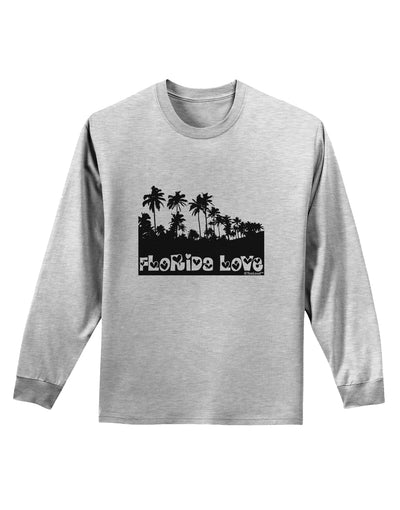 Florida Love - Palm Trees Cutout Design Adult Long Sleeve Shirt by TooLoud-Long Sleeve Shirt-TooLoud-AshGray-Small-Davson Sales