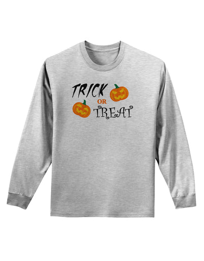 Trick or Treat Pumpkins Adult Long Sleeve Shirt-Long Sleeve Shirt-TooLoud-AshGray-Small-Davson Sales