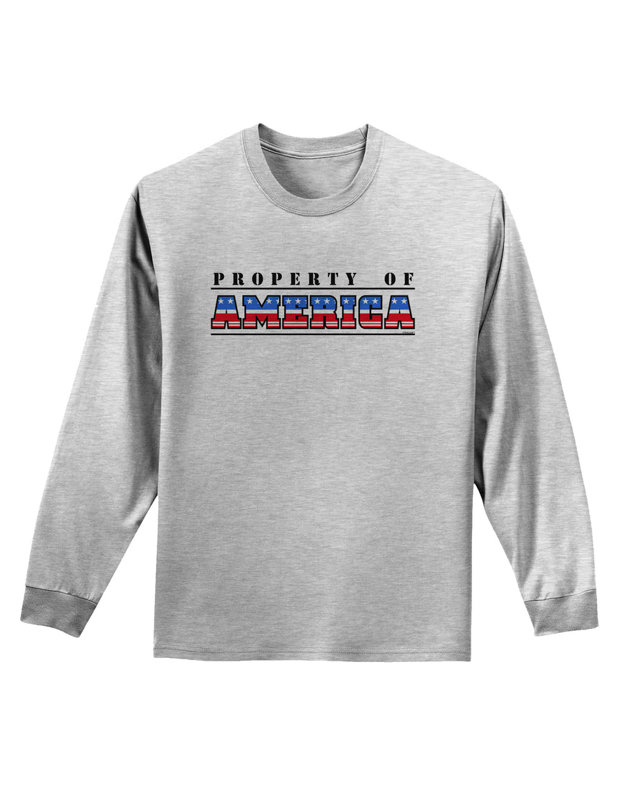 Property of America Adult Long Sleeve Shirt-Long Sleeve Shirt-TooLoud-White-Small-Davson Sales