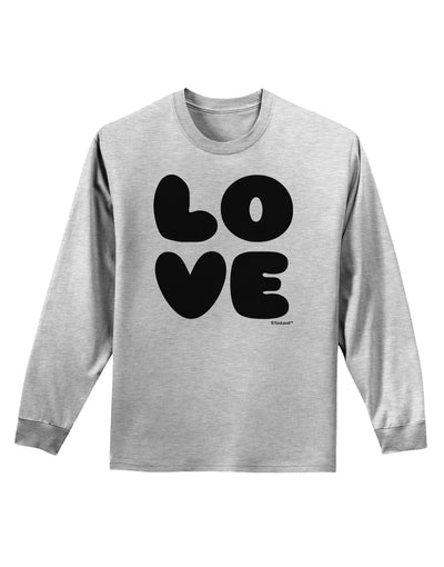 LOVE Text Adult Long Sleeve Shirt by TooLoud-Long Sleeve Shirt-TooLoud-AshGray-Small-Davson Sales