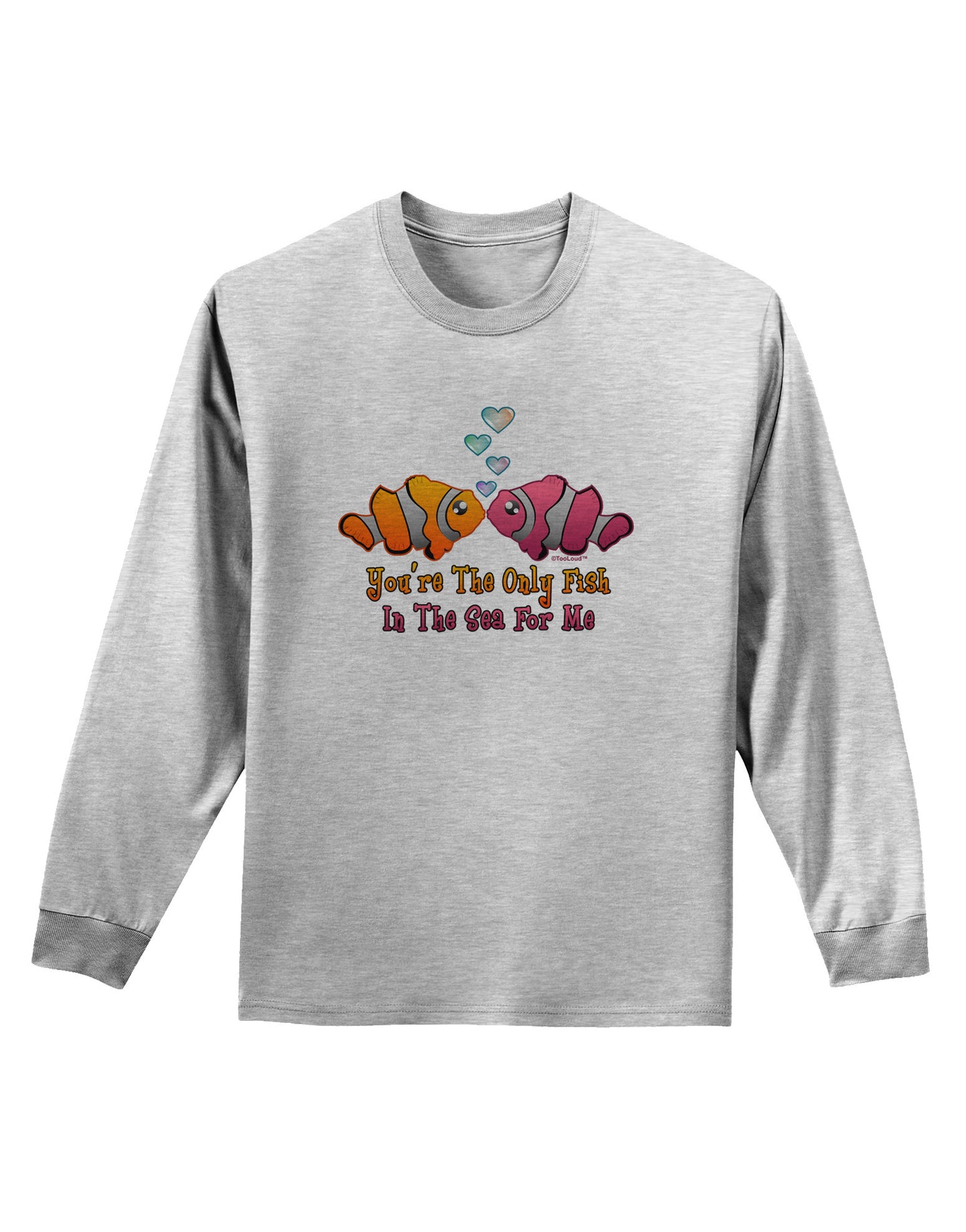 Kissy Clownfish Only Fish In The Sea Adult Long Sleeve Shirt-Long Sleeve Shirt-TooLoud-AshGray-Small-Davson Sales