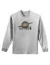 Planet Saturn Text Adult Long Sleeve Shirt-Long Sleeve Shirt-TooLoud-AshGray-Small-Davson Sales