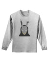 Scary Buny Face Watercolor Adult Long Sleeve Shirt-Long Sleeve Shirt-TooLoud-AshGray-Small-Davson Sales