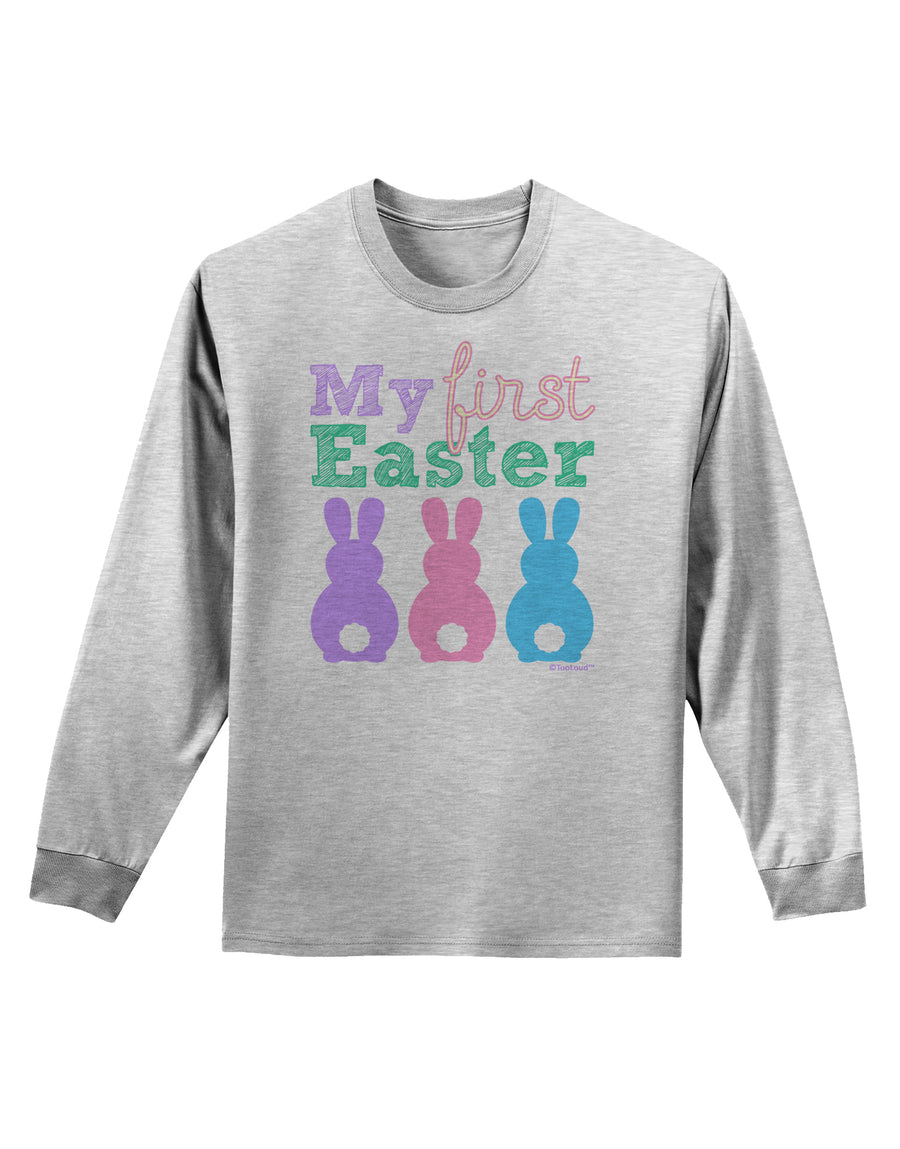 My First Easter - Three Bunnies Adult Long Sleeve Shirt by TooLoud-Long Sleeve Shirt-TooLoud-White-Small-Davson Sales