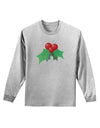 holly Christmas Design Adult Long Sleeve Shirt-Long Sleeve Shirt-TooLoud-AshGray-Small-Davson Sales