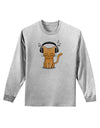 Cute Kitty With Headphones Adult Long Sleeve Shirt-Long Sleeve Shirt-TooLoud-AshGray-Small-Davson Sales