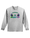 Heart Dubstep Adult Long Sleeve Shirt-Long Sleeve Shirt-TooLoud-AshGray-Small-Davson Sales