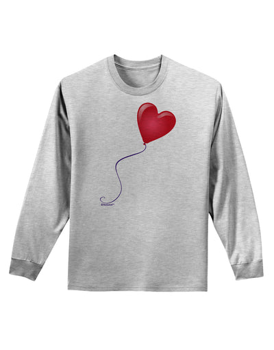 Cute Red Heart Balloon Adult Long Sleeve Shirt-Long Sleeve Shirt-TooLoud-AshGray-Small-Davson Sales