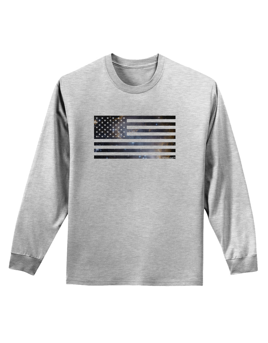 American Flag Galaxy Adult Long Sleeve Shirt by TooLoud-Long Sleeve Shirt-TooLoud-White-Small-Davson Sales