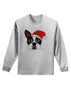 Cute Dog with Santa Hat - Christmas Adult Long Sleeve Shirt-Long Sleeve Shirt-TooLoud-AshGray-Small-Davson Sales