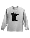 Minnesota - United States Shape Adult Long Sleeve Shirt-Long Sleeve Shirt-TooLoud-AshGray-Small-Davson Sales