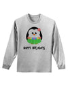 Happy Huladays Holiday Penguin - Christmas Adult Long Sleeve Shirt-Long Sleeve Shirt-TooLoud-AshGray-Small-Davson Sales