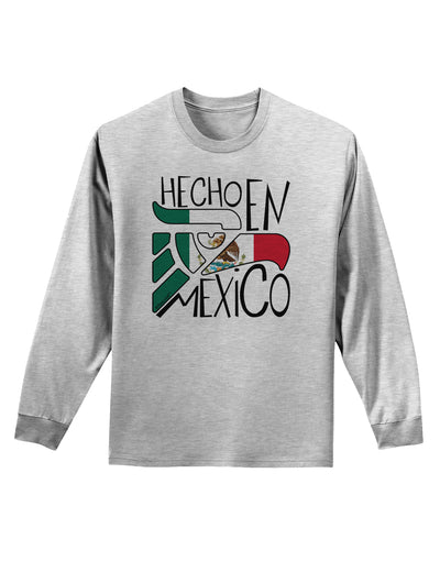 Hecho en Mexico Design - Mexican Flag Adult Long Sleeve Shirt by TooLoud-Long Sleeve Shirt-TooLoud-AshGray-Small-Davson Sales