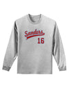 Sanders Jersey 16 Adult Long Sleeve Shirt-Long Sleeve Shirt-TooLoud-AshGray-Small-Davson Sales