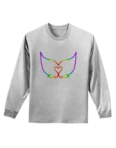 Cute Rainbow Angel Wings Heart Adult Long Sleeve Shirt-Long Sleeve Shirt-TooLoud-AshGray-Small-Davson Sales