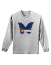 Grunge Colorado Butterfly Flag Adult Long Sleeve Shirt-Long Sleeve Shirt-TooLoud-AshGray-Small-Davson Sales
