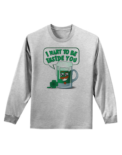 Green Beer - Inside You Adult Long Sleeve Shirt-Long Sleeve Shirt-TooLoud-AshGray-Small-Davson Sales