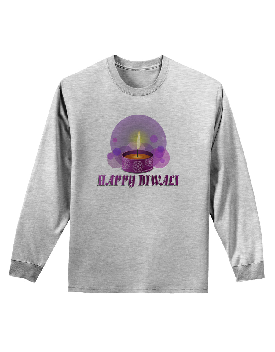 Happy Diwali Purple Candle Adult Long Sleeve Shirt by TooLoud-Long Sleeve Shirt-TooLoud-White-Small-Davson Sales