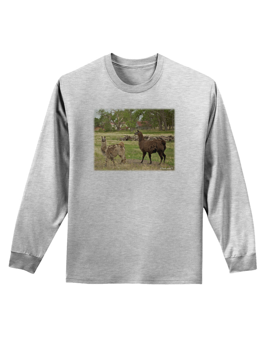 Standing Llamas Adult Long Sleeve Shirt by TooLoud-Long Sleeve Shirt-TooLoud-White-Small-Davson Sales