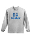 I Egg Cross Easter - Blue Glitter Adult Long Sleeve Shirt by TooLoud-Long Sleeve Shirt-TooLoud-AshGray-Small-Davson Sales