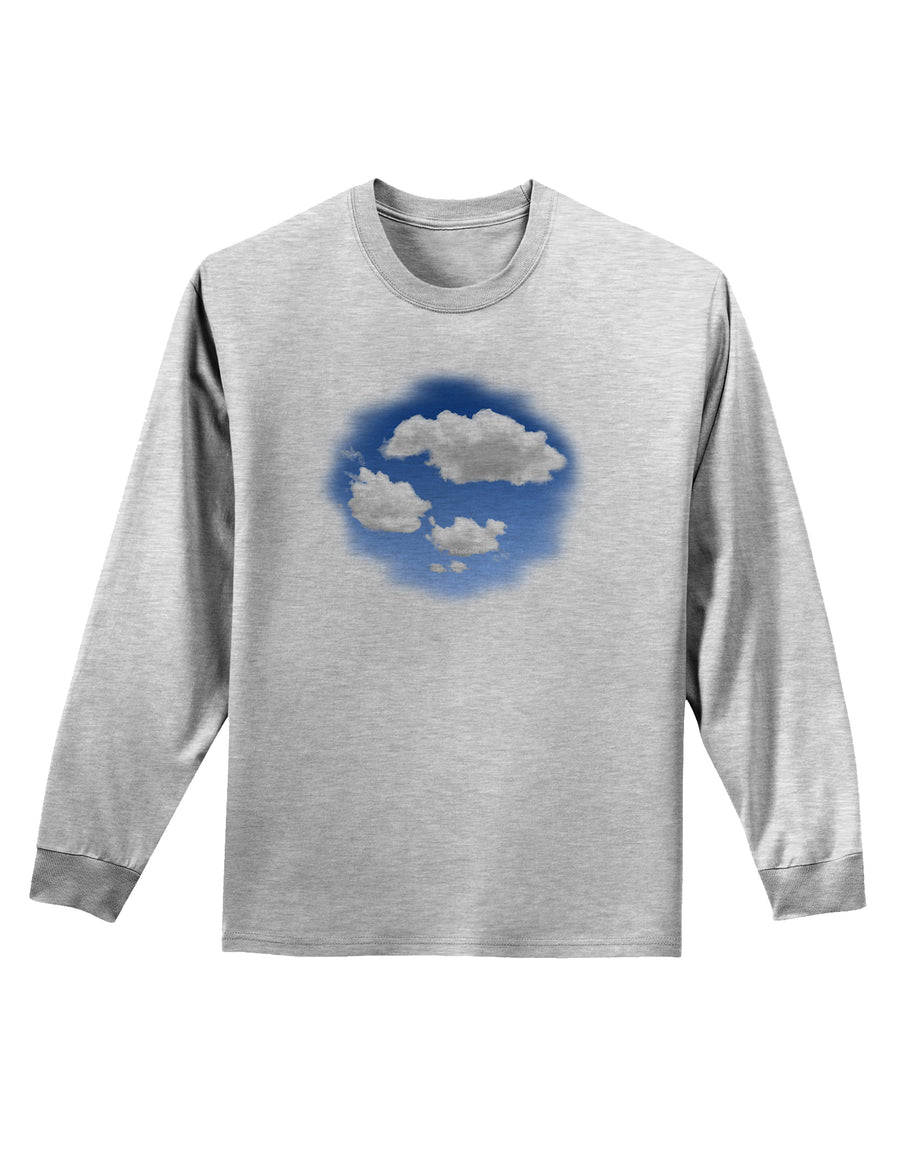 Blue Sky Puffy Clouds Adult Long Sleeve Shirt-Long Sleeve Shirt-TooLoud-White-Small-Davson Sales