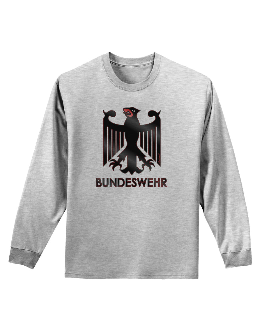 Bundeswehr Logo with Text Adult Long Sleeve Shirt-Long Sleeve Shirt-TooLoud-White-Small-Davson Sales