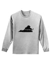 Virginia - United States Shape Adult Long Sleeve Shirt by TooLoud-Long Sleeve Shirt-TooLoud-AshGray-Small-Davson Sales