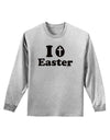 I Egg Cross Easter -Black Glitter Adult Long Sleeve Shirt by TooLoud-Long Sleeve Shirt-TooLoud-AshGray-Small-Davson Sales