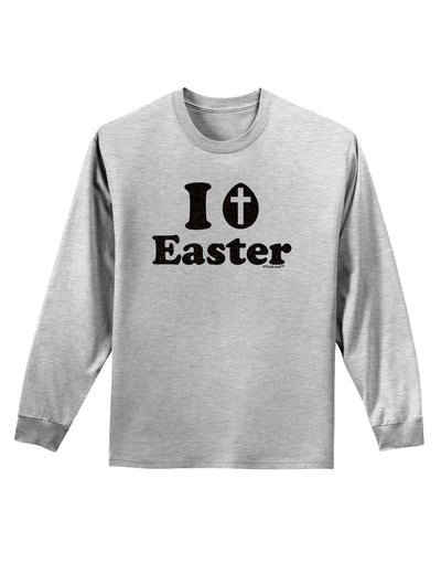 I Egg Cross Easter -Black Glitter Adult Long Sleeve Shirt by TooLoud-Long Sleeve Shirt-TooLoud-AshGray-Small-Davson Sales