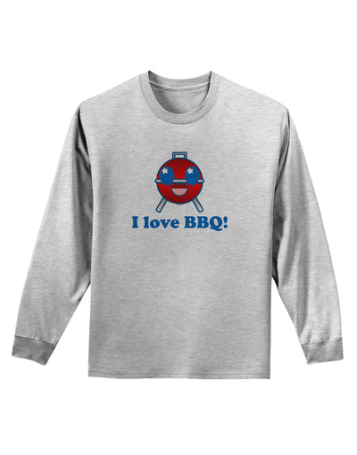 I Love BBQ Adult Long Sleeve Shirt-Long Sleeve Shirt-TooLoud-AshGray-Small-Davson Sales