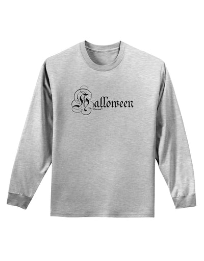 Halloween Script Text Adult Long Sleeve Shirt-Long Sleeve Shirt-TooLoud-AshGray-Small-Davson Sales