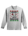 Meowy Christmas Cat Knit Look Adult Long Sleeve Shirt by-Long Sleeve Shirt-TooLoud-AshGray-Small-Davson Sales