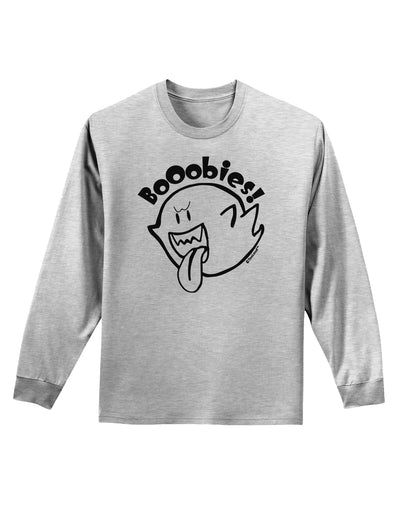 Booobies Adult Long Sleeve Shirt-Long Sleeve Shirt-TooLoud-AshGray-Small-Davson Sales