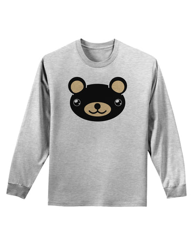 Kyu-T Head - Night Beartholomew Teddy Bear Adult Long Sleeve Shirt-Long Sleeve Shirt-TooLoud-AshGray-Small-Davson Sales