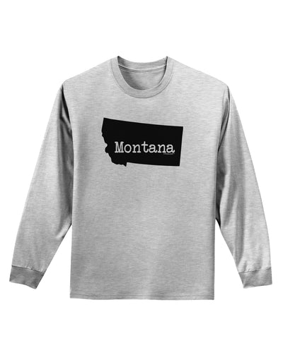 Montana - United States Shape Adult Long Sleeve Shirt by TooLoud-Long Sleeve Shirt-TooLoud-AshGray-Small-Davson Sales