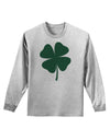 Lucky Four Leaf Clover St Patricks Day Adult Long Sleeve Shirt-Long Sleeve Shirt-TooLoud-AshGray-Small-Davson Sales