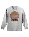 Planet Jupiter Earth Text Adult Long Sleeve Shirt-Long Sleeve Shirt-TooLoud-AshGray-Small-Davson Sales