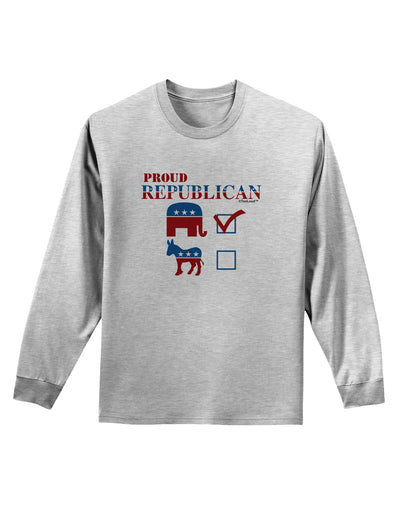 Proud Republican Checkmark Adult Long Sleeve Shirt-Long Sleeve Shirt-TooLoud-AshGray-Small-Davson Sales