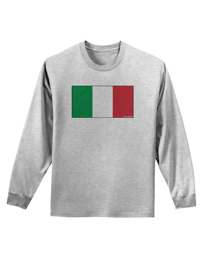 Italian Flag - Italy Adult Long Sleeve Shirt by TooLoud-Long Sleeve Shirt-TooLoud-AshGray-Small-Davson Sales