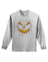 Scary Glow Evil Jack O Lantern Pumpkin Adult Long Sleeve Shirt-Long Sleeve Shirt-TooLoud-AshGray-Small-Davson Sales