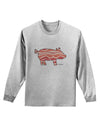 Bacon Pig Silhouette Adult Long Sleeve Shirt by TooLoud-Long Sleeve Shirt-TooLoud-AshGray-Small-Davson Sales