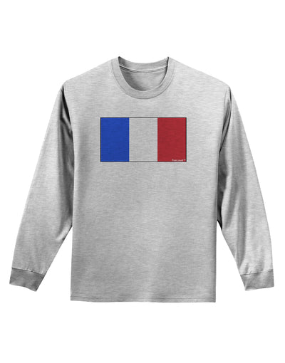 French Flag - France Adult Long Sleeve Shirt by TooLoud-Long Sleeve Shirt-TooLoud-AshGray-Small-Davson Sales