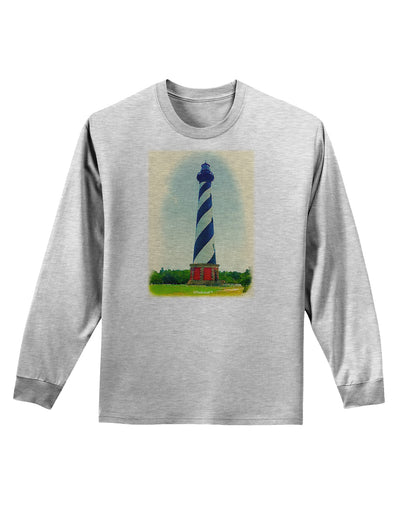 Watercolor Lighthouse 1 Adult Long Sleeve Shirt-Long Sleeve Shirt-TooLoud-AshGray-Small-Davson Sales