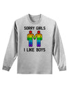 Sorry Girls I Like Boys Gay Rainbow Adult Long Sleeve Shirt-Long Sleeve Shirt-TooLoud-AshGray-Small-Davson Sales