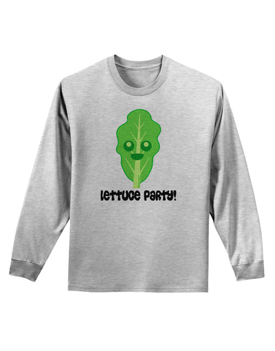 Cute Lettuce - Lettuce Party Adult Long Sleeve Shirt by TooLoud-Long Sleeve Shirt-TooLoud-AshGray-Small-Davson Sales