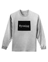 Wyoming - United States Shape Adult Long Sleeve Shirt-Long Sleeve Shirt-TooLoud-AshGray-Small-Davson Sales