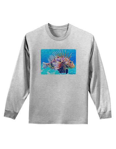 Lionfish in Watercolor Adult Long Sleeve Shirt by-Long Sleeve Shirt-TooLoud-AshGray-Small-Davson Sales